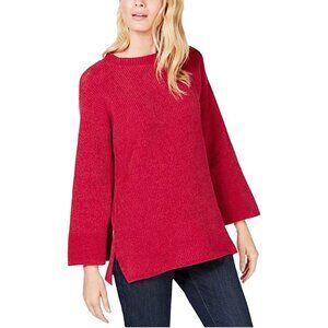 Eileen Fisher Knit Sweater Bell Sleeves Chenille Pullover Soft Organic Cotton